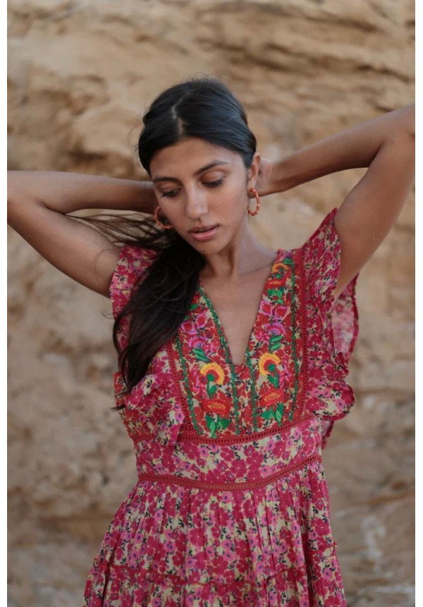 Vestido estampados rojos Luna Llena