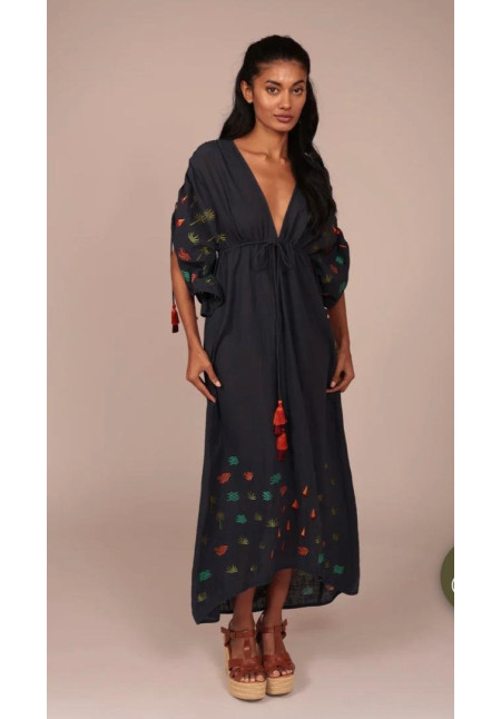 Vestido azul bordado Luna Llena