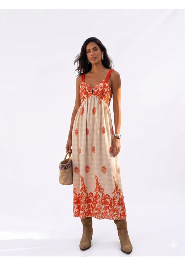Vestido tirantes Guipur