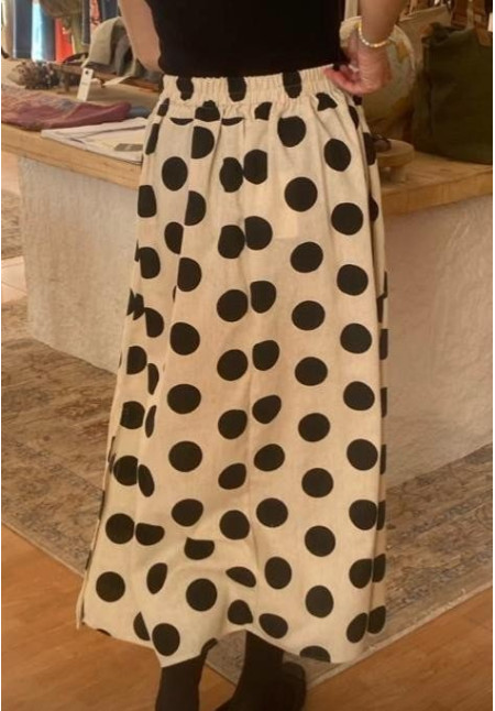 Falda tablas lunares crudo/negro