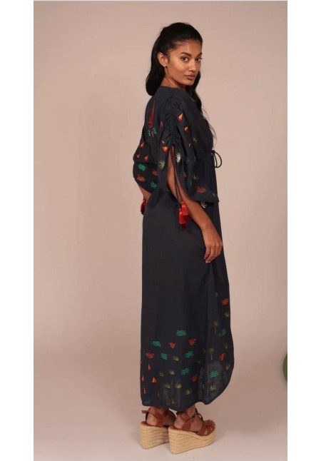 Vestido azul bordado Luna Llena