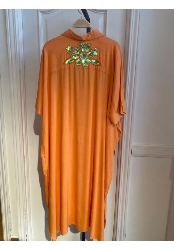 Vestido naranja lentejuelas