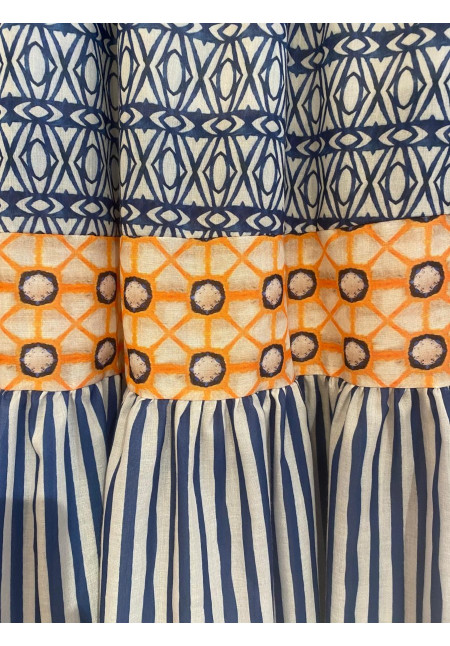 Falda Étnica azul/naranja