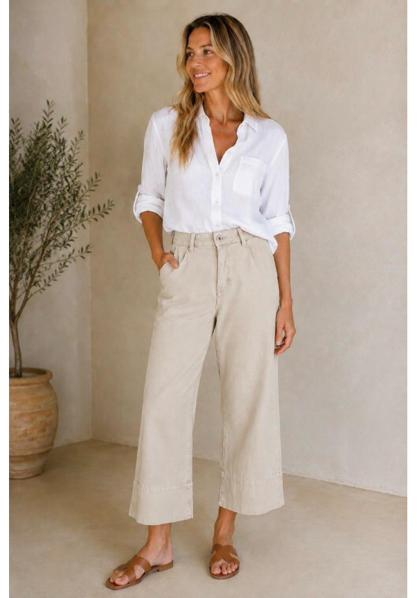 Pantalón sarga crudo
