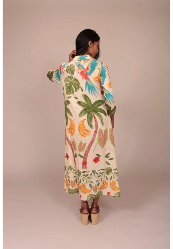 Vestido camisero plátanos Luna Llena.