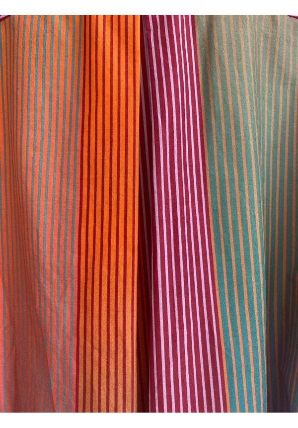 Vestido rayas naranja/verde Orfeo