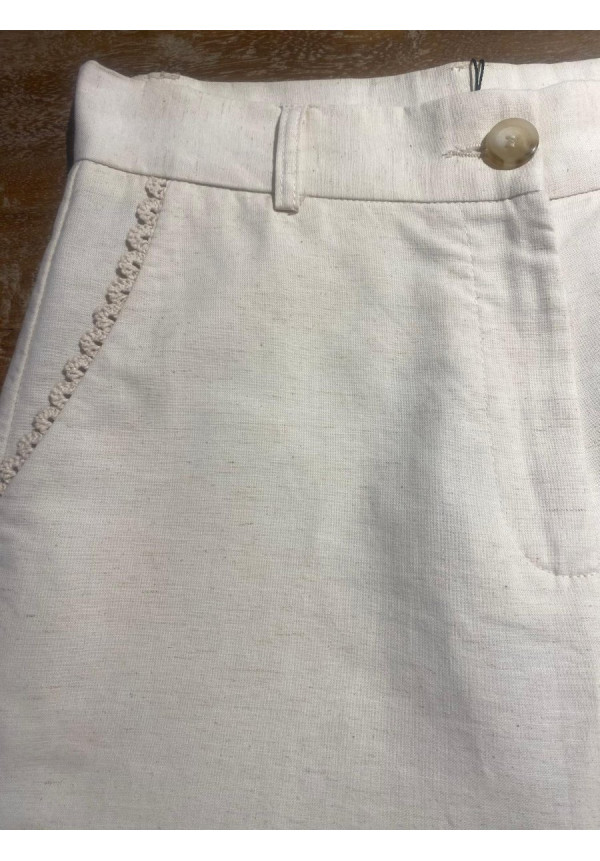 Pantalón Lino con adornos  de pasamanería