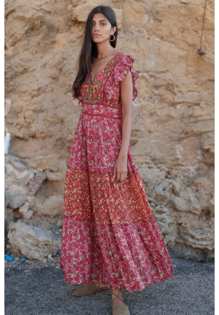 Vestido estampados rojos Luna Llena