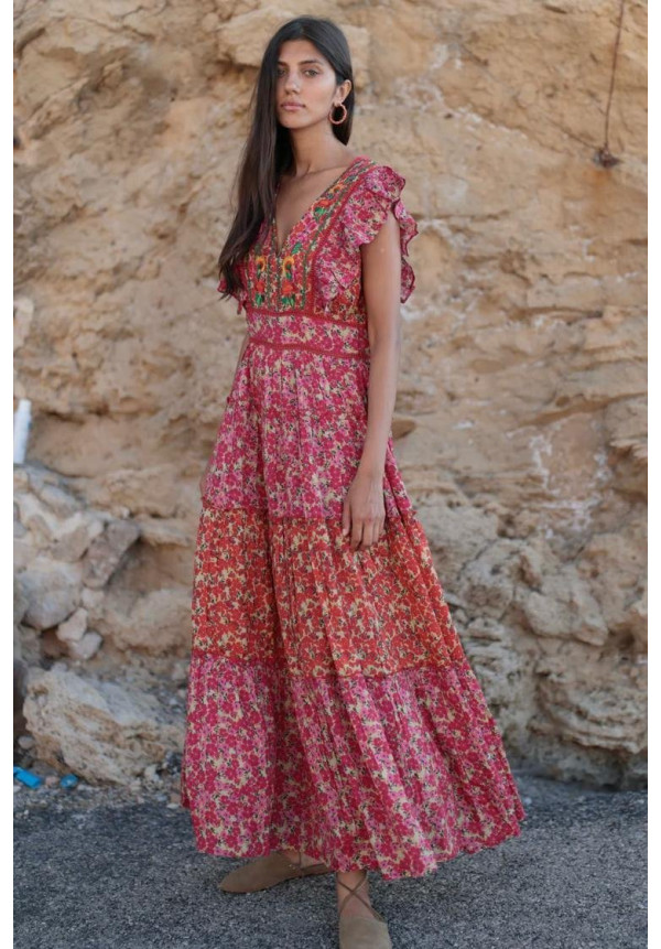 Vestido estampados rojos Luna Llena