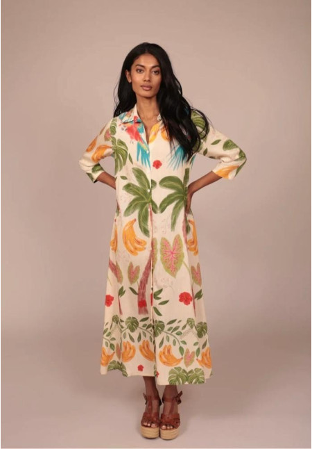 Vestido camisero plátanos Luna Llena.