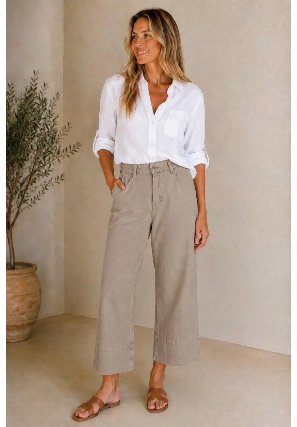 Pantalón sarga Topo