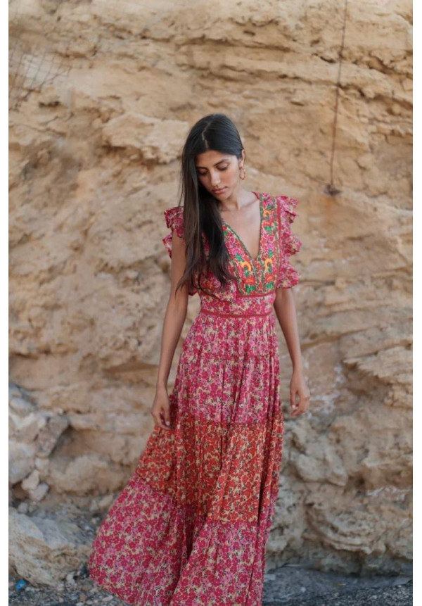 Vestido estampados rojos Luna Llena
