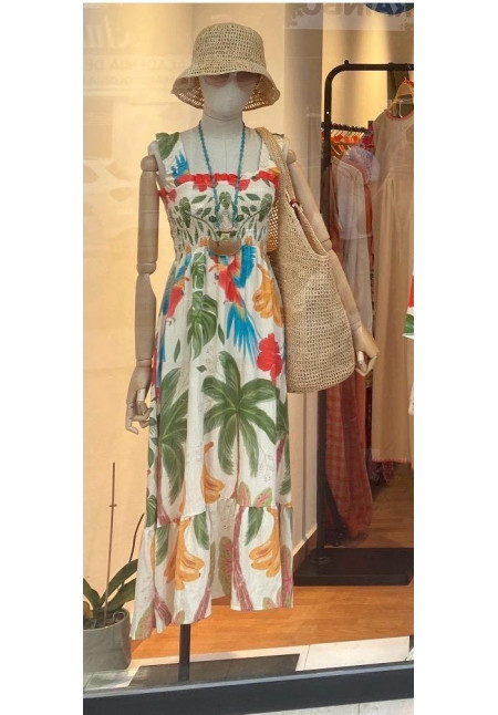 Vestido nido abeja plátanos 