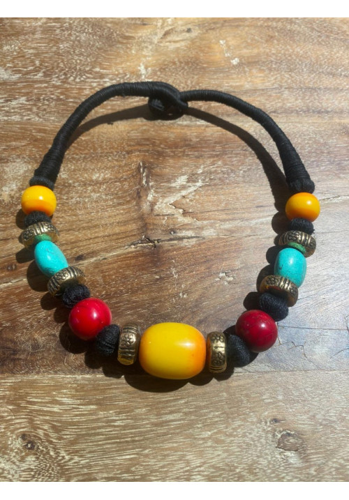 Collar artesanal piedras colores