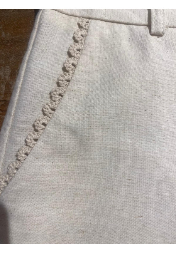 Pantalón Lino con adornos  de pasamanería