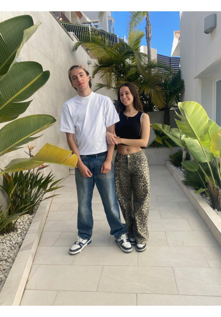 Pantalón sarga leopardo