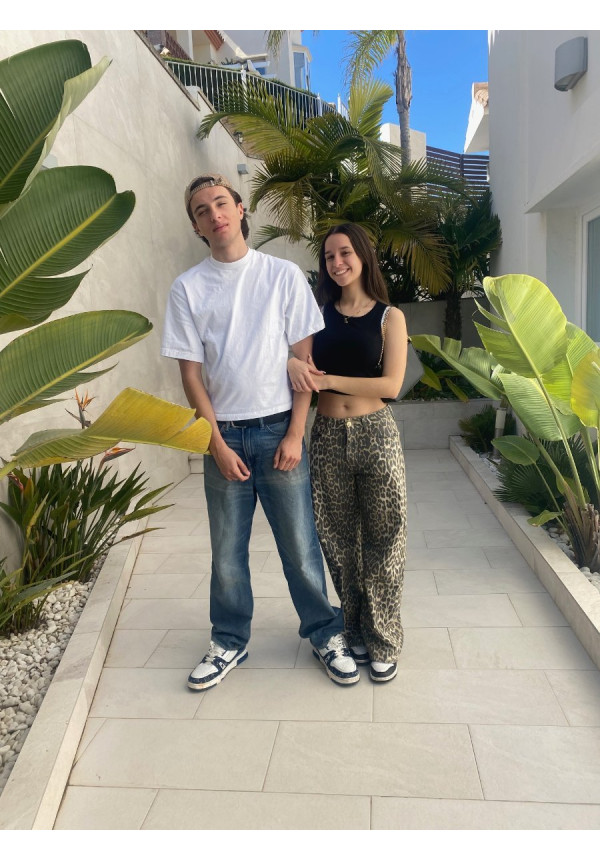 Pantalón sarga leopardo